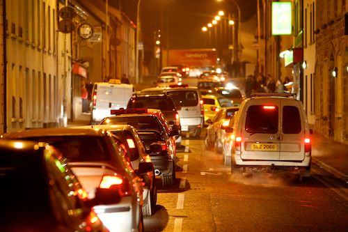 Canal Street is jammed as cars are evacuated away from the scene of the explosion